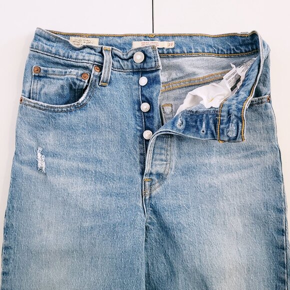 Levi's Women's Ribcage Straight Light Wash Ankle Jeans - Size 27 - Picture 7 of 14